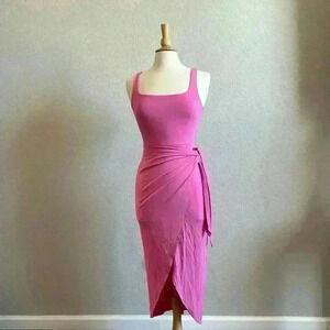 Aritzia Wilfred Saturn midi pink dress